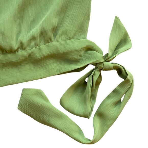 Apt. 9 Green Pleated Neckline Sleeveless Chiffon Blouse • NWT - Picture 3 of 8